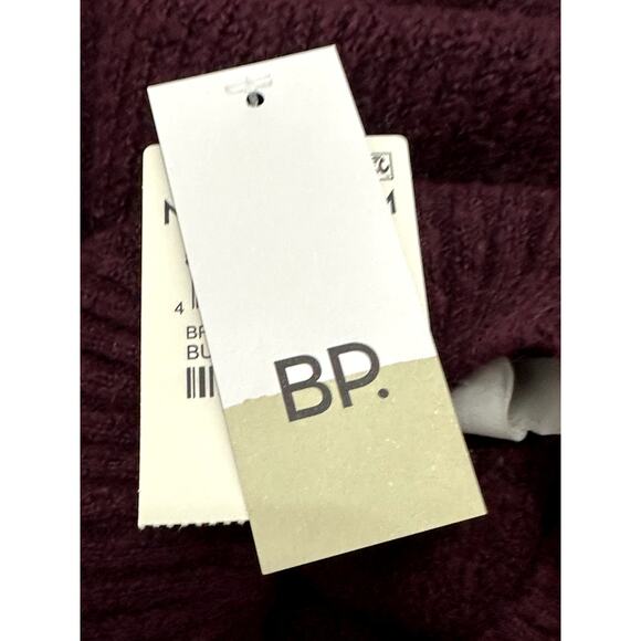 BP Ribbed Sweater Mock Neckline Long Sleeves Rich Burgundy Purple Women's XS NWT - Picture 8 of 10